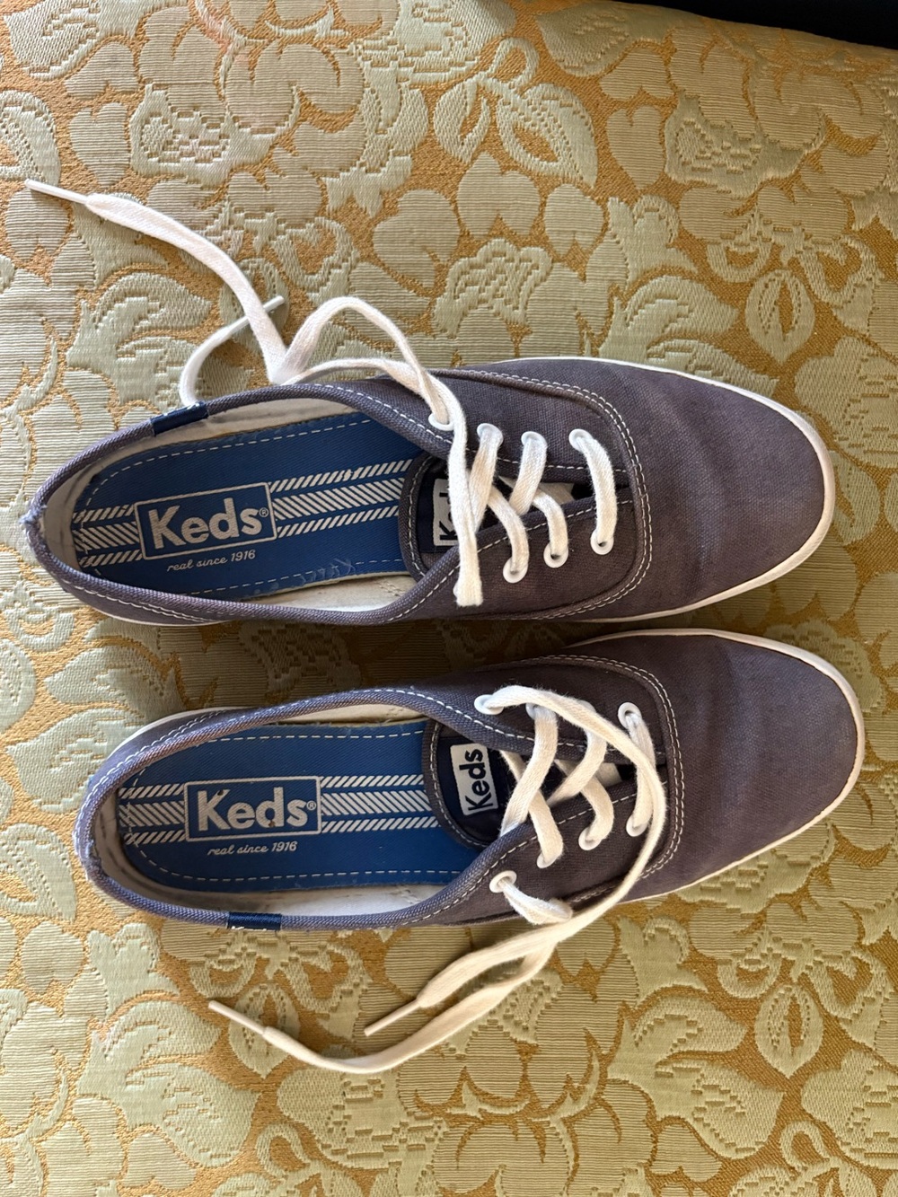 Keds Gray Canvas Lace-Up Sneakers